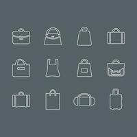 Set of icons of bags. A vector illustration