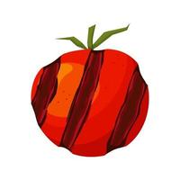 tomato grilled cartoon vector illustration