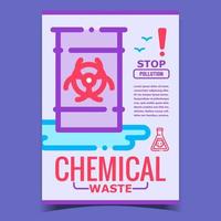 Chemical Waste, Stop Pollution Promo Poster Vector