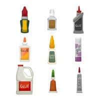 glue bottle set cartoon vector illustration