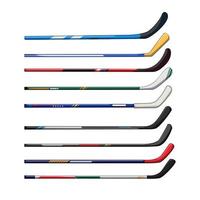 hockey stick set cartoon vector illustration