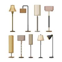 floor lamp set cartoon vector illustration