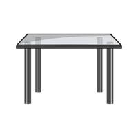 interior glass table cartoon vector illustration