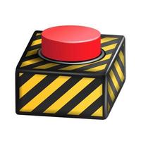 Red Panic Button Sign Vector. Red Alarm Shiny Button Illustration vector