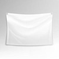 White Banner Vector. Realistic Horizontal Rectangular Advertising Banner. vector