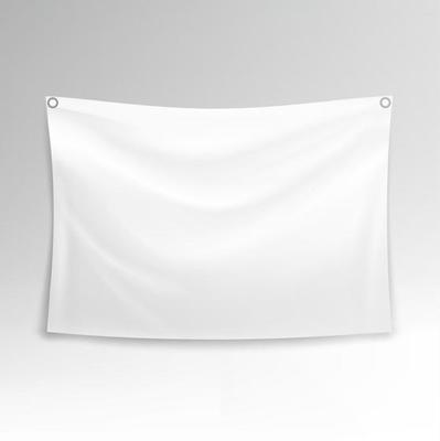 White Banner Vector. Realistic Horizontal Rectangular Advertising Banner.