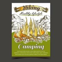 Hiking Camping Adventure Advertise Banner Vector