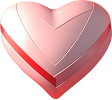 3D illustration of heart shape with abstract surface png