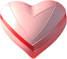 Ilustración 3d de forma de corazón con superficie abstracta png