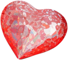 3D illustration of a shiny heart shape like a gemstone png