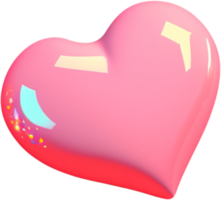 Illustration en forme de coeur brillant 3d comme symbole d'amour et de romance png