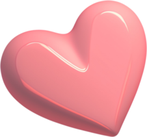 3D shiny heart shape illustration symbolizing love and romance png