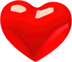 3d skinande hjärta form illustration som en symbol av kärlek och roman png