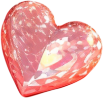 representación 3d de una forma de corazón reluciente como una piedra preciosa png