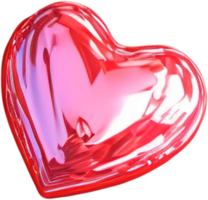 3d skinande hjärta form illustration som en symbol av kärlek och roman png