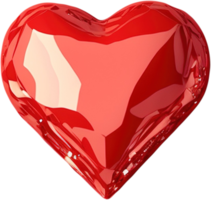 3D rendering of a bright heart shape like a crystal png