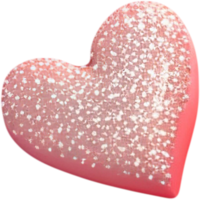 Illustration 3d de forme de coeur avec surface abstraite png