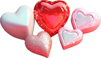 3D-Herzillustration, die Liebe und Romantik darstellt png