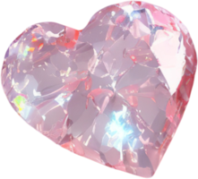 Ilustración 3d de una forma de corazón luminosa como una piedra preciosa png