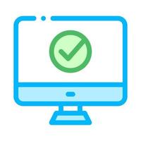 Computer Monitor And Approved Mark Vector Icon