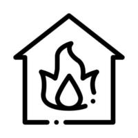 Building And Flame Heating Equipment Vector Icon