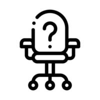 silla de oficina y vector de búsqueda de trabajo de signo de interrogación