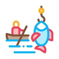 barco pesca piragüismo icono vector ilustración