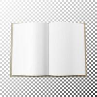 Open Magazine Spread Blank Vector. Simple Mock Up Template Lying. Front View. With Soft Shadow. vector