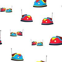 Bumper Car Seamless Pattern Vector. Amusement Park. Activity. Drive. Cute Graphic Texture. Textile Backdrop. Cartoon Colorful Background Illustration vector