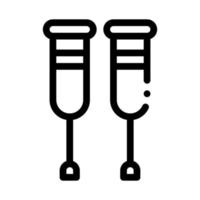 Orthopedic Crutches Walking Equipment Vector Icon