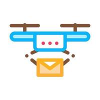 Drone Mail Delivery Postal Transportation Company Icon Vector Illustration