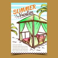 Summer Vacation Beach Advertising Poster Vector