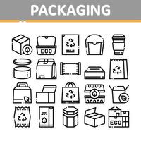 Packaging Collection Elements Vector Icons Set