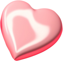 illustration 3d d'un symbole de coeur brillant d'amour et de romance png