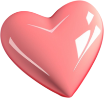 Gleaming 3D heart symbol of affection and passion png