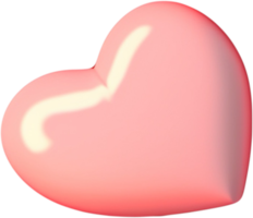 glänzendes 3D-Herzsymbol für Zuneigung und Leidenschaft png