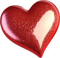 Shiny 3D heart illustration symbolizing love and romance png