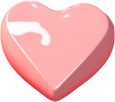 brilhante símbolo do coração 3d de carinho e paixão png
