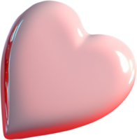 3D shiny heart shape illustration as a symbol of love and romance png
