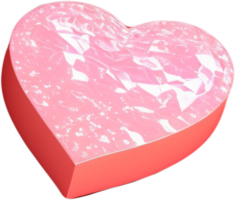 3d illustratie van een glimmend hart vorm Leuk vinden een edelsteen png