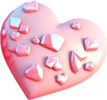 3D illustration of heart shape with abstract surface png