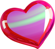 Illustration en forme de coeur brillant 3d symbolisant l'amour et la romance png