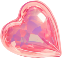 3D illustration of a radiant heart shape like a diamond