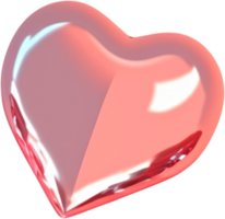 ilustração brilhante da forma do coração 3d como um símbolo do amor e do romance png