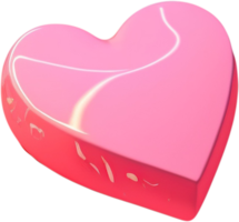 Illustration en forme de coeur brillant 3d symbolisant l'amour et la romance png