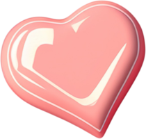 Illustration en forme de coeur brillant 3d comme symbole d'amour et de romance png