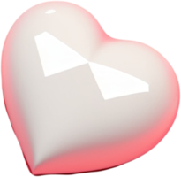 Ilustración en forma de corazón reluciente en 3d que simboliza el amor y la pasión png