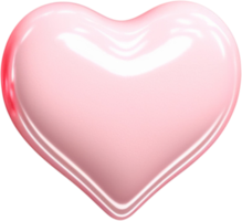 3D gleaming heart shape illustration symbolizing love and passion png