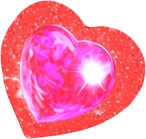 ilustração romântica do coração 3d png