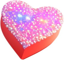 3D illustration of heart shape with abstract surface png